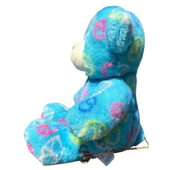Build A Bear Sitting Blue Hippie Peace Plush Stuffed Support Pet Toy BFF Retro - Picture 3 of 16